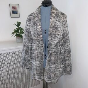 Max Studio Lightweight Black & White Plaid Blazer
